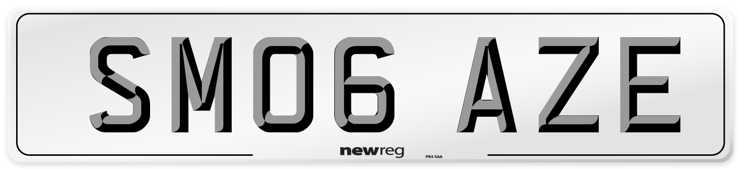 SM06 AZE Number Plate from New Reg